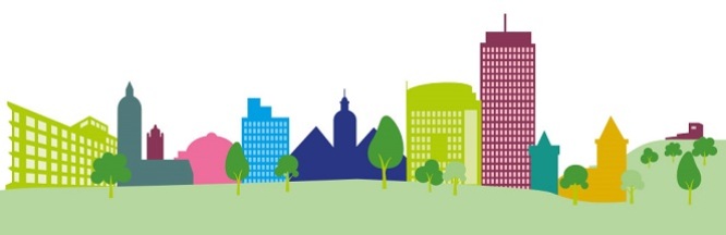 stilisierte Gebäude aus der Stadt Jena